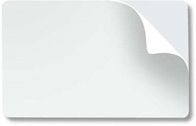ZEBRA CARDS PVC 14MIL MYLAR ADHESIVE 500/BOX WHI