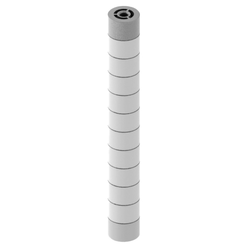 HUMANSCALE ASSY MFLEX POST STACKABLE 12IN SILV