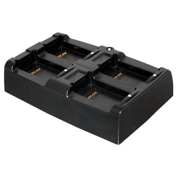 Datalogic Multi Battery Charger for Falcon X4, recharges 4 spare batteries. Power supply included in the box. Power cord ordered separately