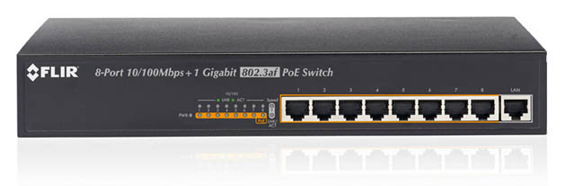 FLIR SWITCH 8-PORT POE 130W TOTAL PLUS 1GB LAN