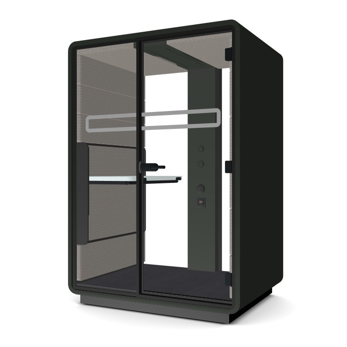 hushoffice Work Sit/Stand 1 Person Pod in Petrus Icycle - Cosmos Grey Case