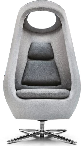 Hushoffice Contemporary Lounge Armchair A11 in Pelikan Silver Wool