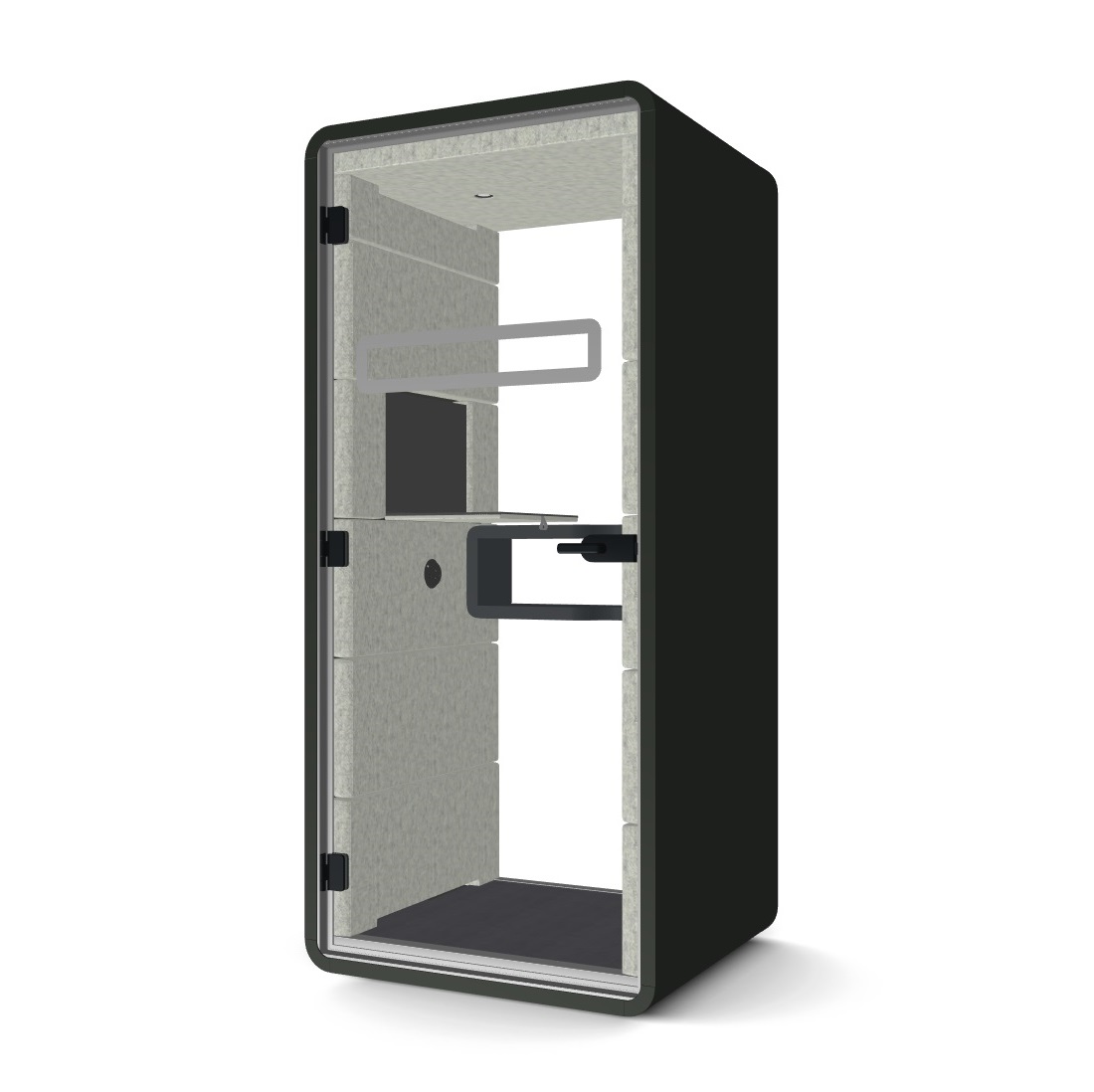 hushoffice Phone Pod in Wool Pelican - Cosmos Grey Case