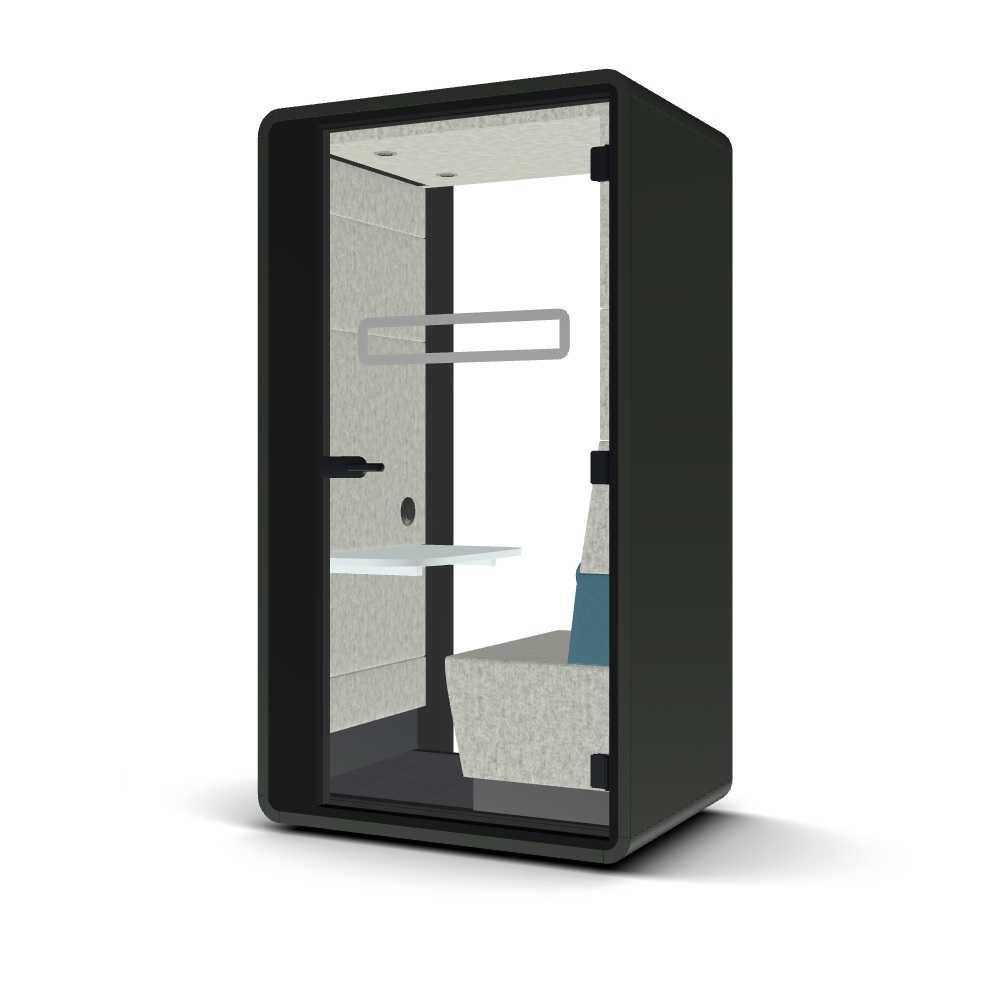 hushoffice Hybrid 1 Person Pod in Petrus Icycle and Cosmos Grey Case