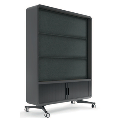 hushoffice Wall TV Mount Felt Panel and Whiteboard in Cosmos Grey