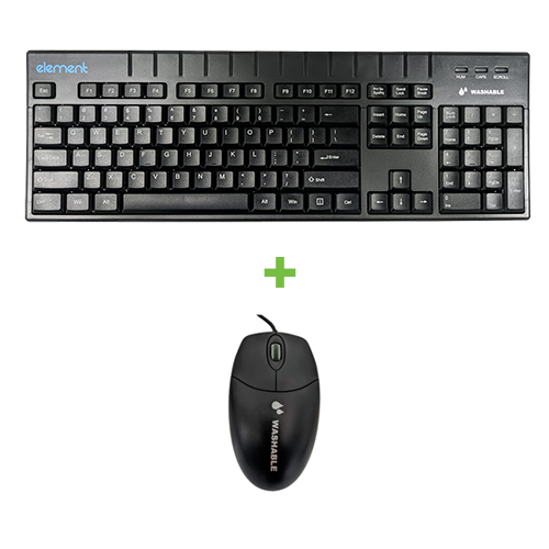 ELEMENT KEYBOARD ECT104-BL 104KY IP68 BLK + MOUSE