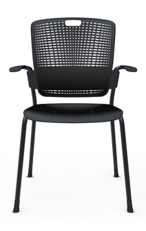 Humanscale Cinto Chair, Armed, 4L, Glides, Graphite, 3 Pack
