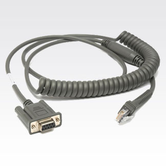ZEBRA CABLE DATA SCANNER RS232 DB9F COILED 2.8M