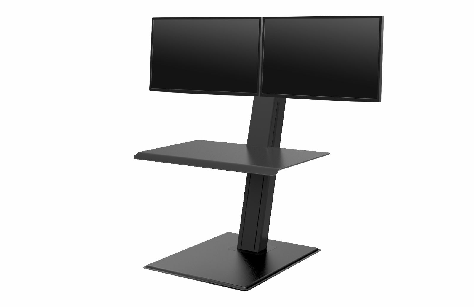 Humanscale Quickstand Eco in Dual Monitor configuration with Freestanding Base in Black