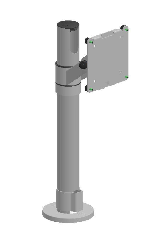 Spacepole Pole Mount, 400mm Hook-On, VESA, Black