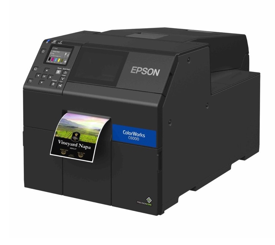 EPSON ColorWorks CW-C6010A USB/Ethernet Inkjet Colour Label Printer (4"with Auto-Cutter) - Includes Power Cable