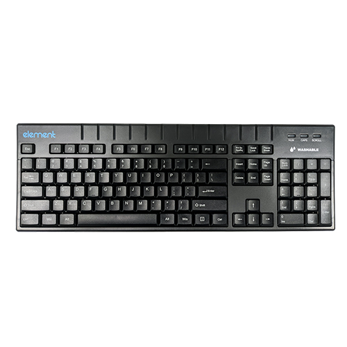 Element Medical Grade Washable Keyboard ECT104-BL 104 Keys USB IP68 in Black