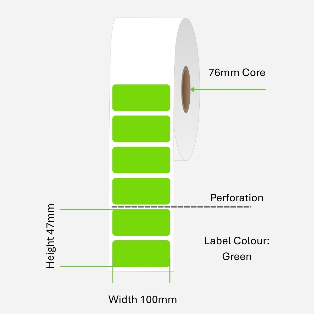LABEL THERM FREEZER 100X47 1500/R 76MM GREEN