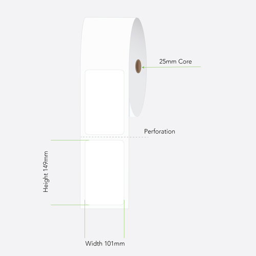 LABEL THERM PERM 101X149 1AC 500/R 25MM PERF