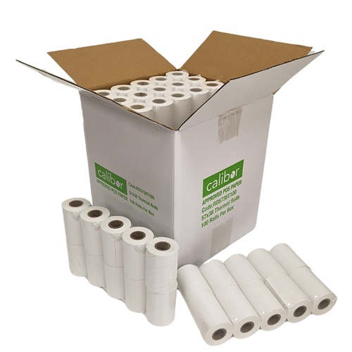 CALIBOR THERMAL PAPER 57X38 100 ROLLS/BOX