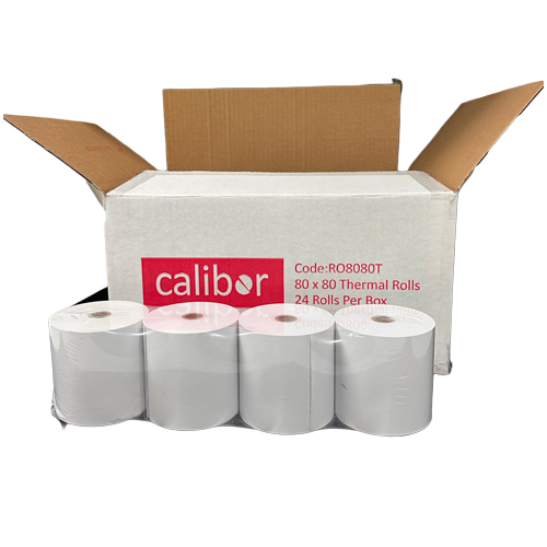CALIBOR THERMAL PAPER 80MM X 80MM 24 ROLLS/BOX