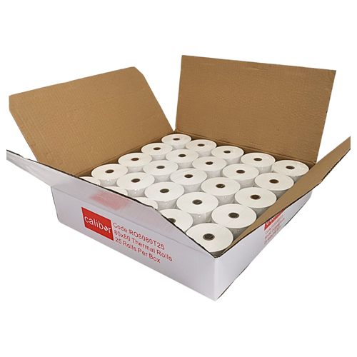 CALIBOR THERMAL PAPER 80X80 25 ROLLS/BOX