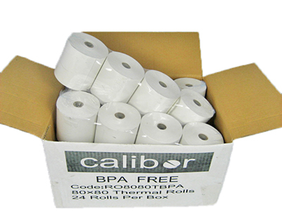 CALIBOR THERMAL PAPER 80X80MM 25 ROLLS/BOX BPA FREE