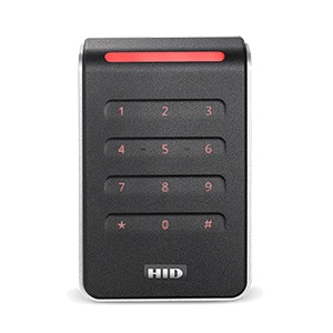 Genetec HID Signo 40K, Black/Silver, Mullion/Wall Reader, Integrated Keypad, Pigtail Wiring, Seos-only, 13.56MHz, IP65