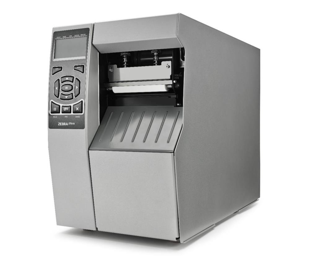 TT Printer ZT510; 4", 203 dpi, UK/AU/JP/EU Cords, Serial, USB, Gigabit Ethernet, Bluetooth LE, Cutter, Mono, ZPL